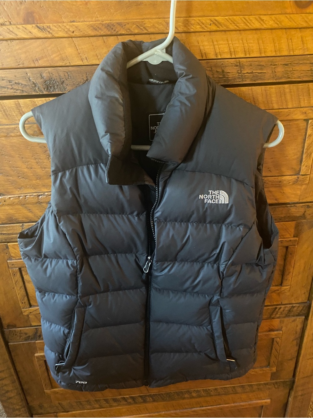 The North Face black 700 fill down puffer vest